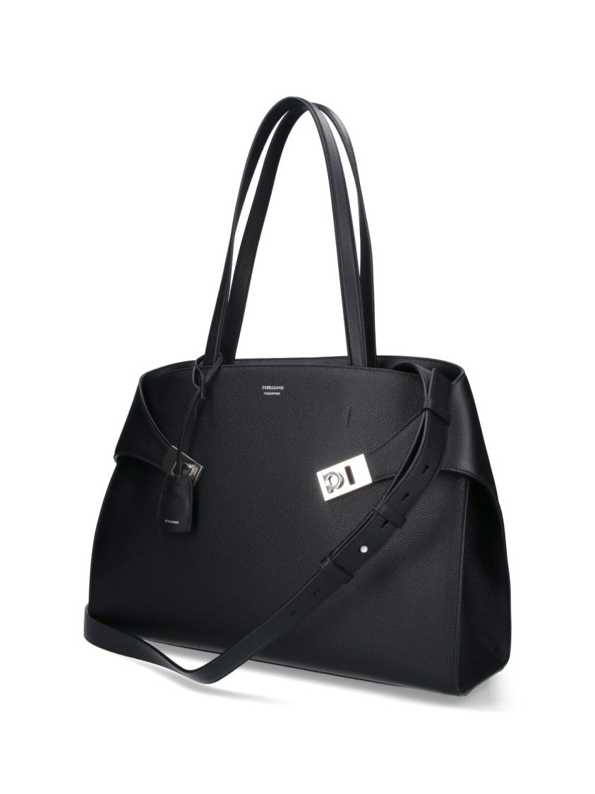 Ferragamo "Hug" Shoulder Bag – Black