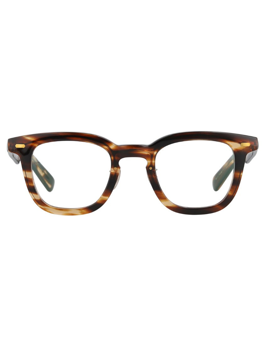 Yellows Plus Rectangular Brown Acetate Optical Frames With Refined Browline