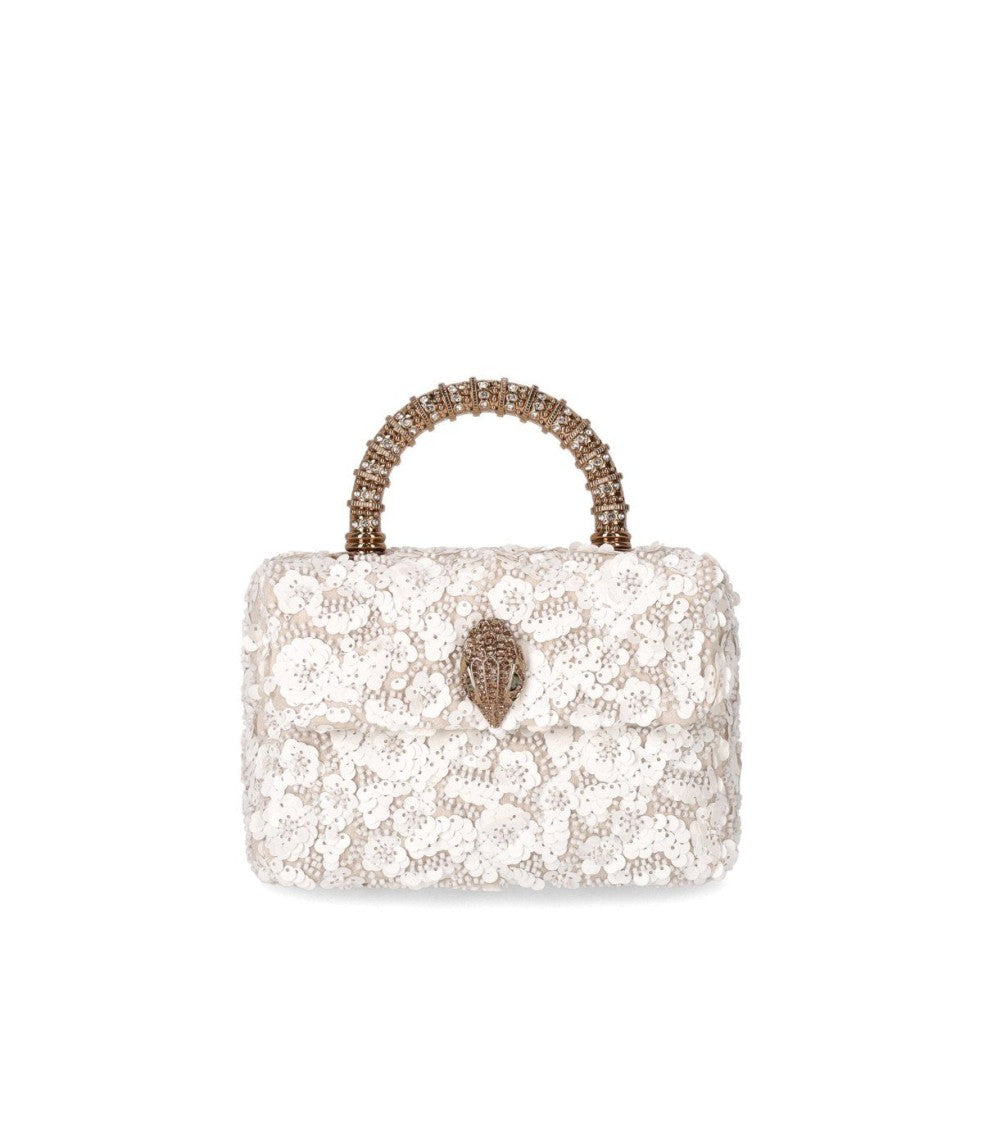 Kurt Geiger Kensington Paillettes Mini White Handbag
