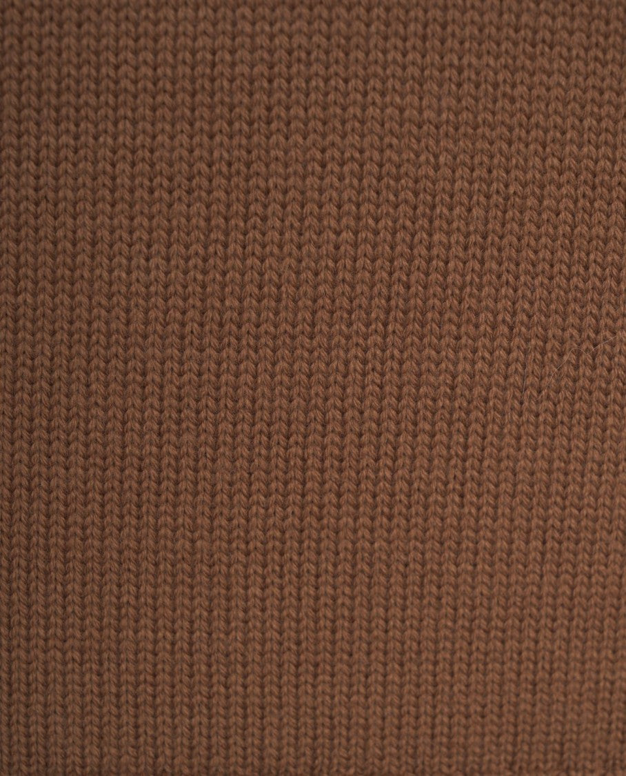 Dondup Timeless Round Neck Knit Sweater In Rich Brown