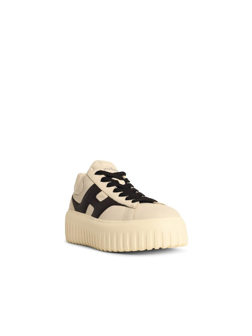 Hogan H-Stripes' Ivory Leather Sneakers