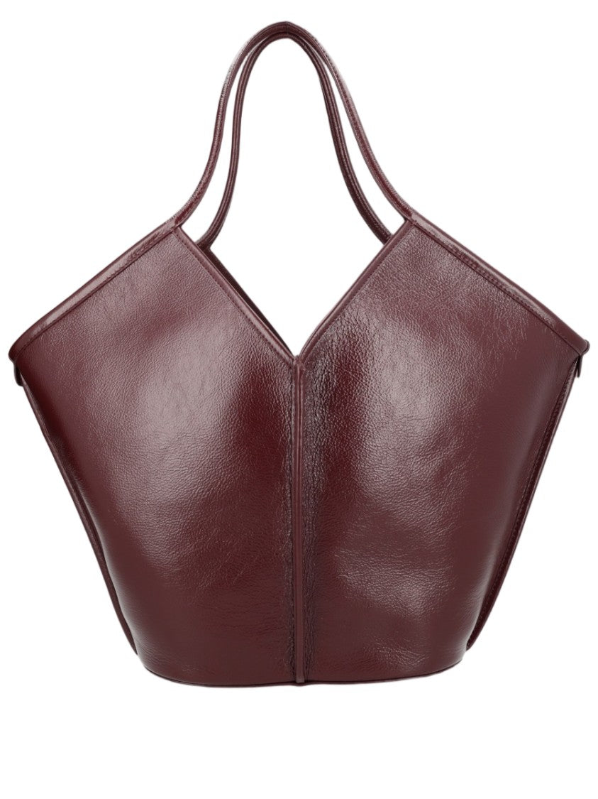 Hereu Bordeaux Geometric Calf Leather Tote Bag