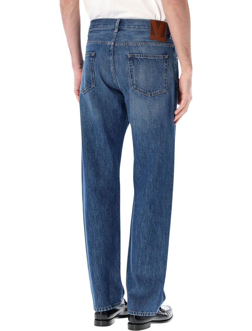 Valentino Garavani Medium Blue Denim Regular Five Pocket Jeans