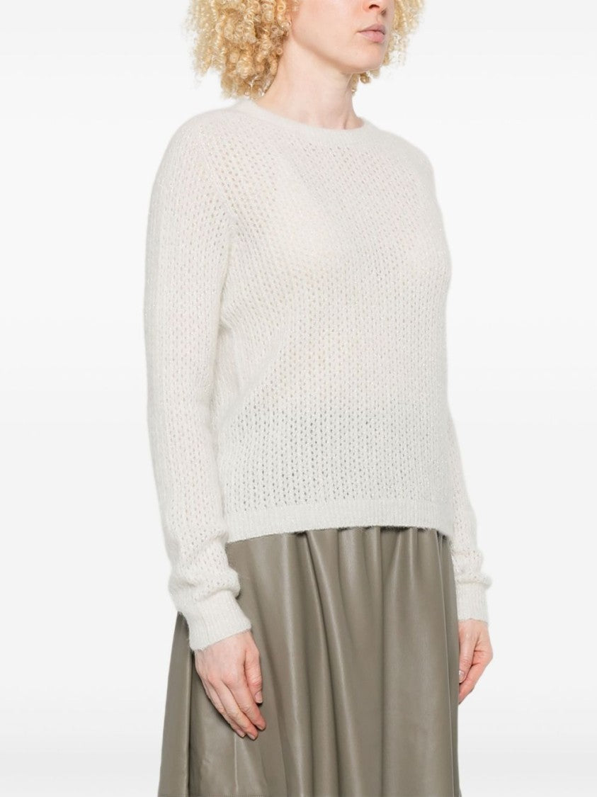 Liu Jo Open Knit White Sweater