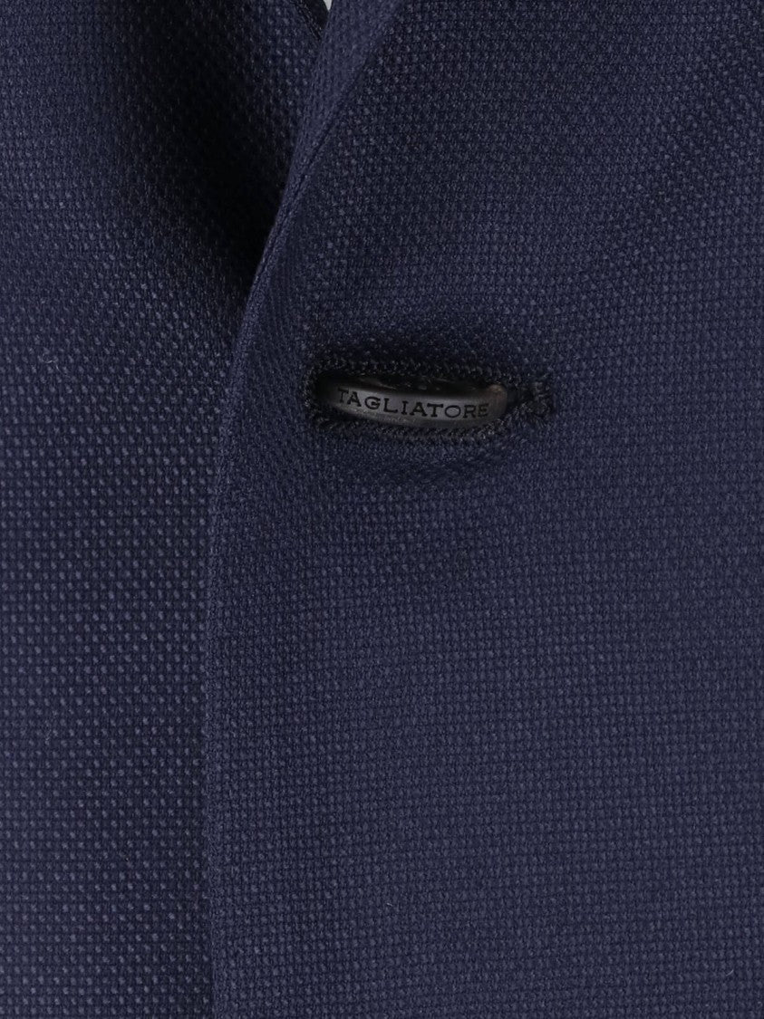 Tagliatore Navy Blue Virgin Wool Blazer