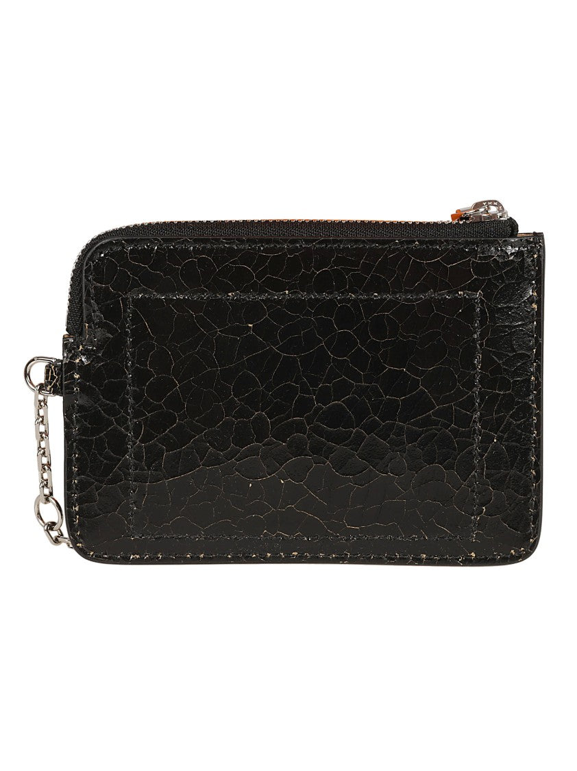 Alexander Mcqueen Cracked Leather Finish Wallet