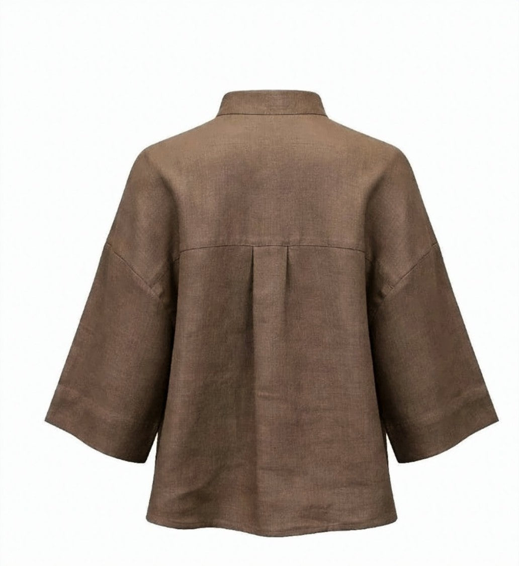 Max Mara Mmlrito Classic Collar Flared Linen Shirt
