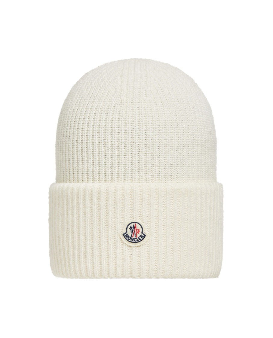 Moncler Ribbed Wool Cap With Fold-Over Cuff