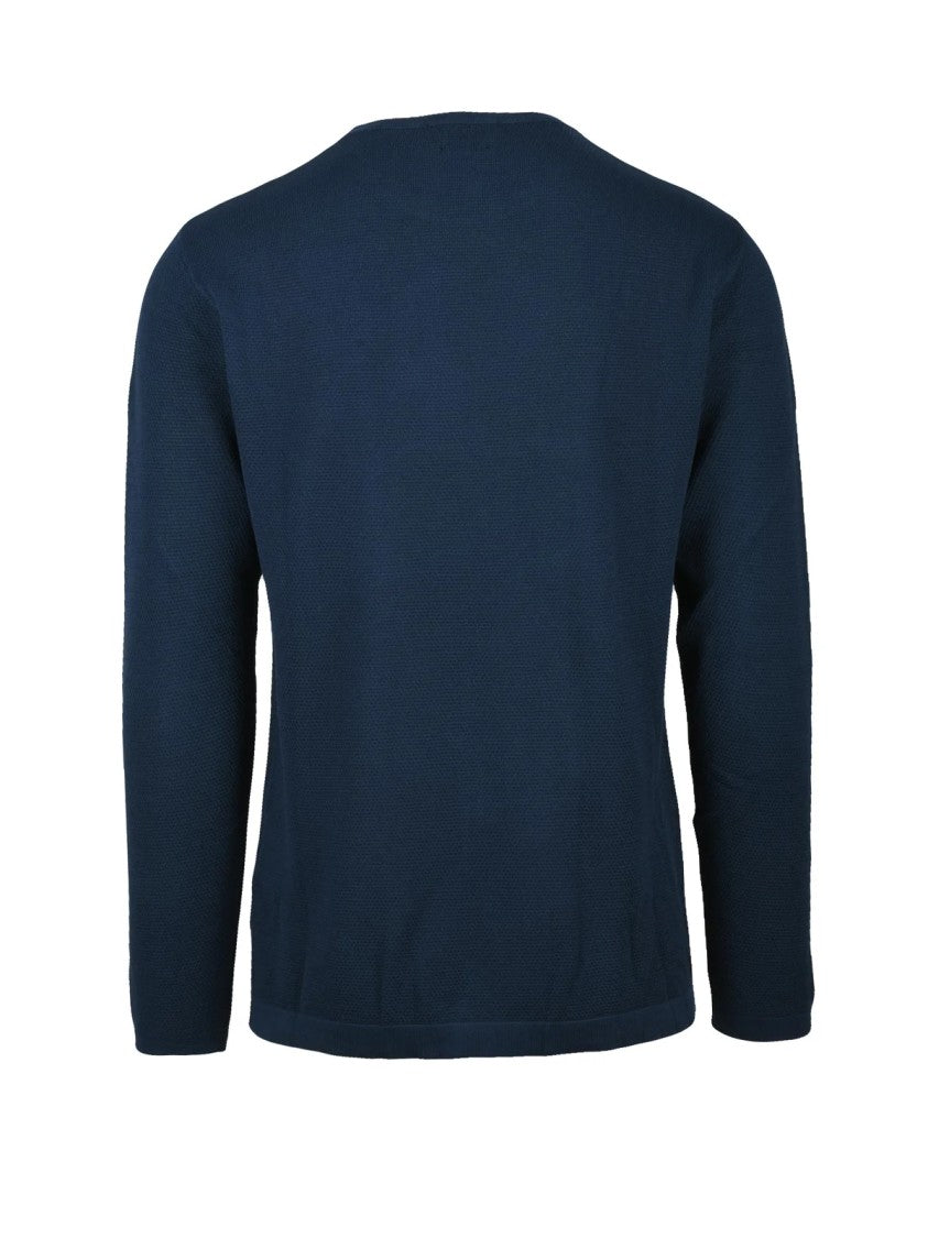 Daniele Fiesoli Blue Fine-Knit Cotton Sweater