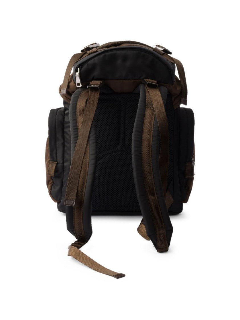 Prada Black Re-Nylon Leather Multiple Pockets Backpack