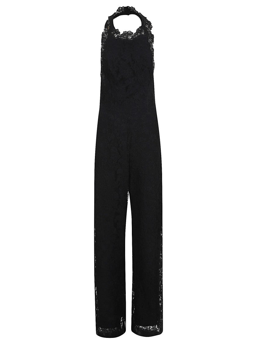 Ermanno Scervino Black Jumpsuit With Intricate Lace Detailing