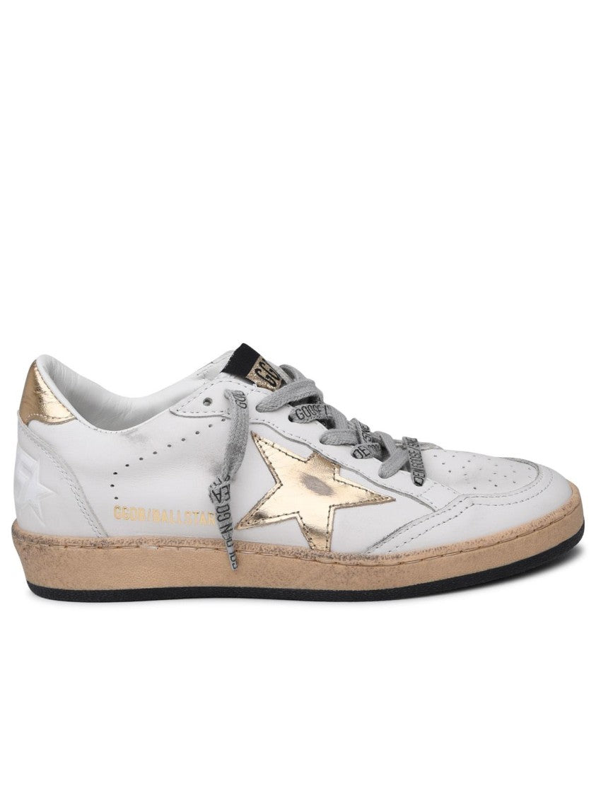 Golden Goose Superstar Sneakers In White Leather