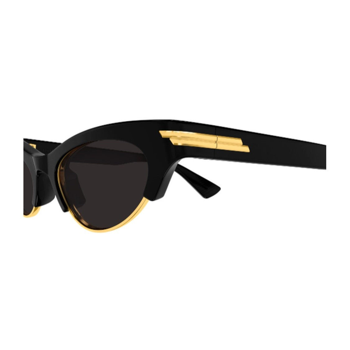 Bottega Veneta Black Linea Ribbon Acetate Cat-Eye Sunglasses