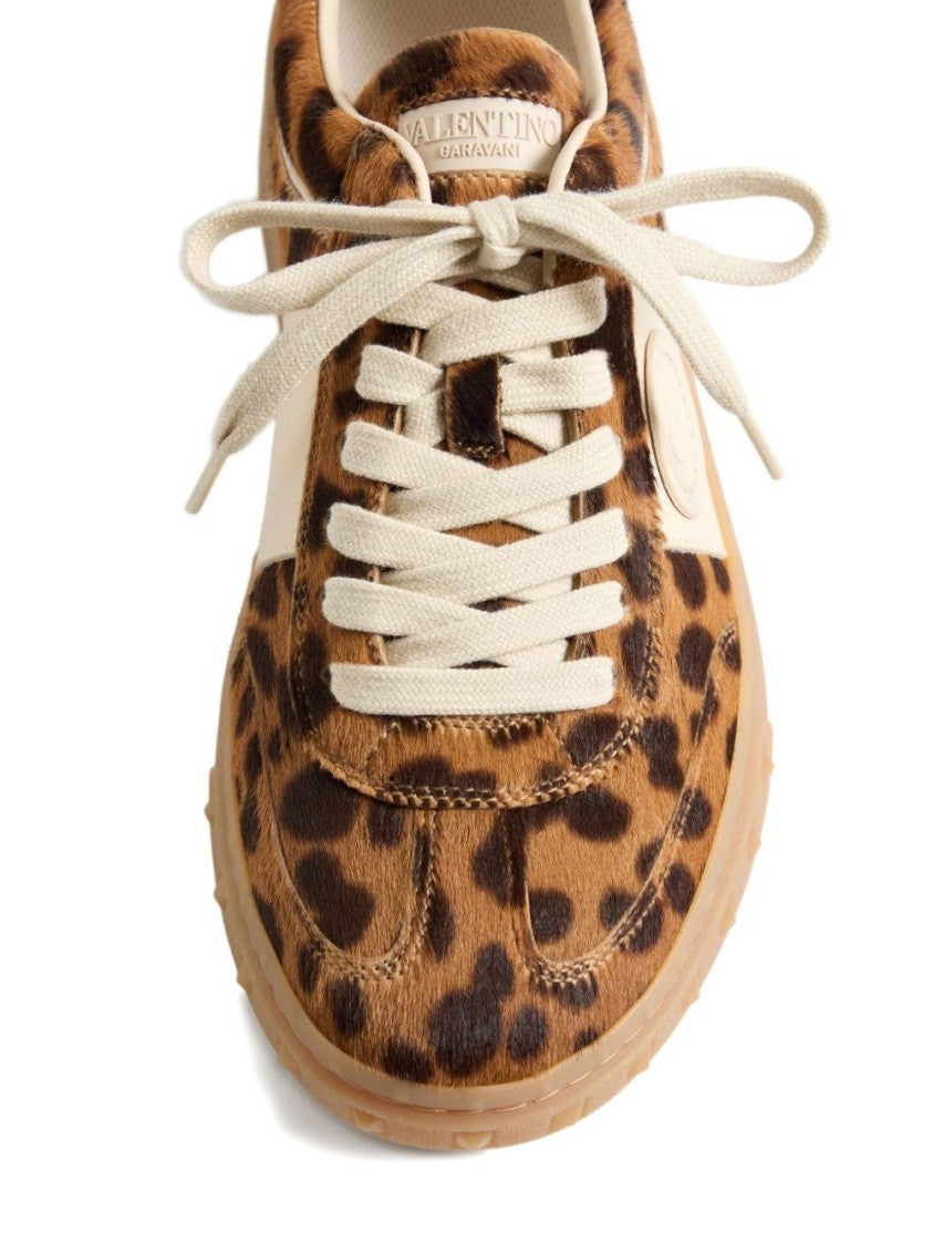 Valentino Garavani Leopard Print Calf Hair Flat Shoes