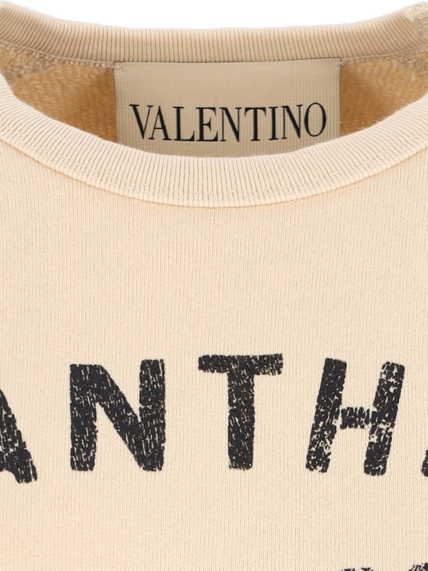 Valentino Logo Crewneck Sweatshirt – Cream