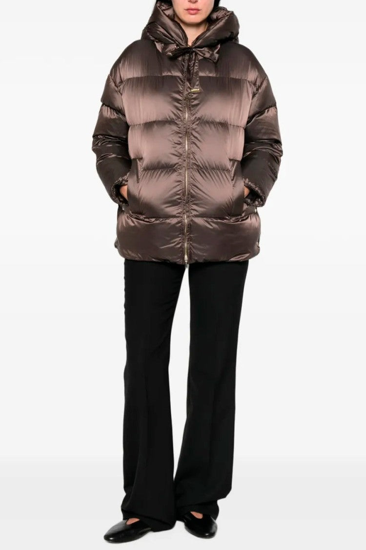 Max Mara Brown Mtcnerine Hooded Polyamide Puffer Jacket