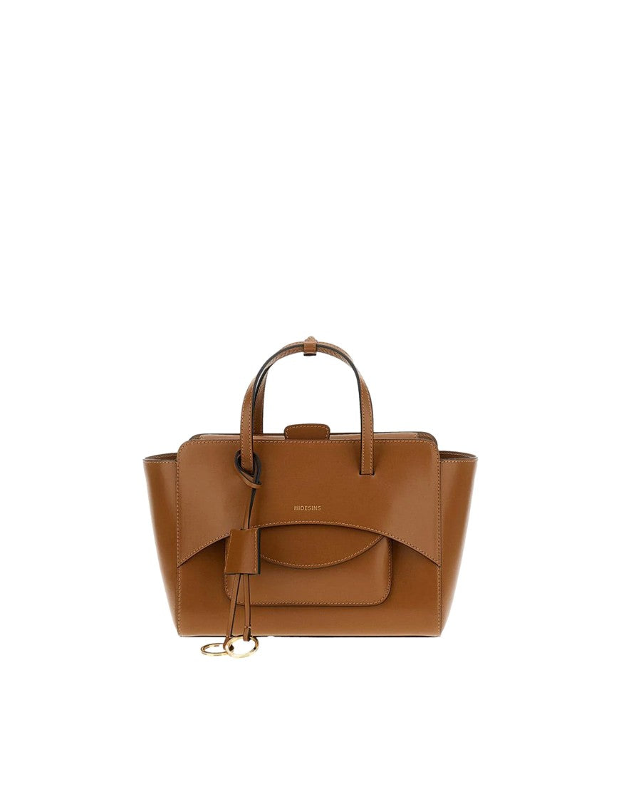 Hidesins Structured Calf Leather Flap Handbag With Adjustable Shoulder Strap