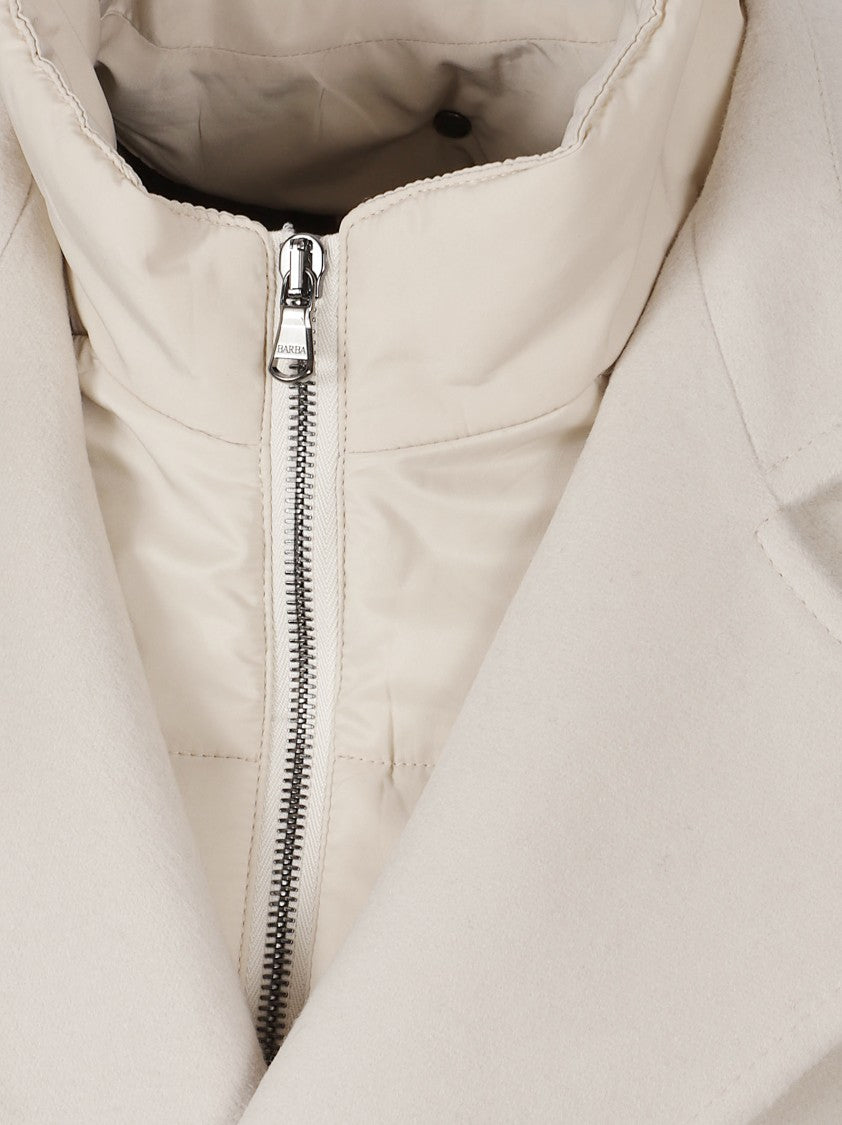 Barba Double-Breasted Coat With Wide Lapels And Padded Interior