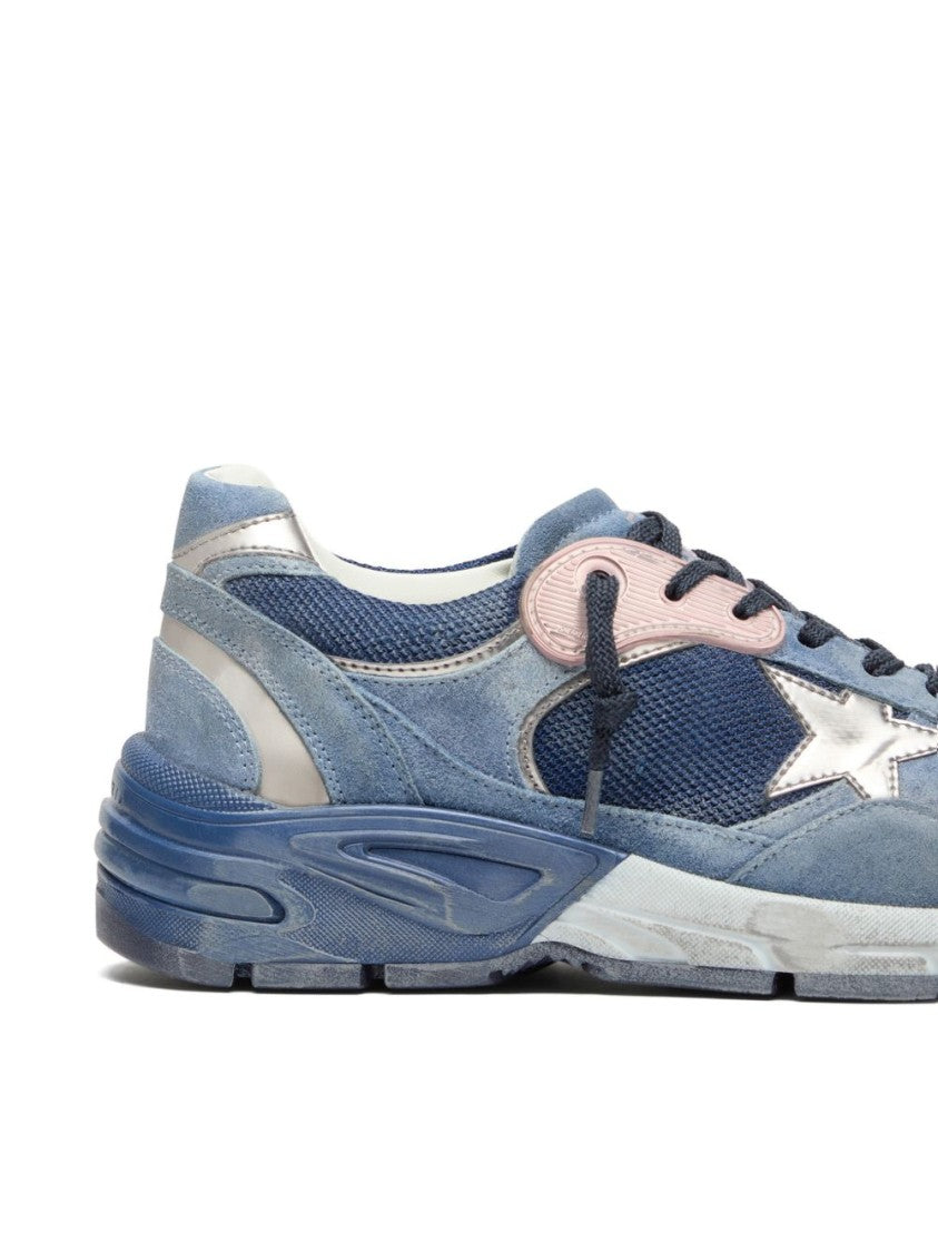 Golden Goose Textured Mesh Suede Metallic Silk Nylon Sneakers