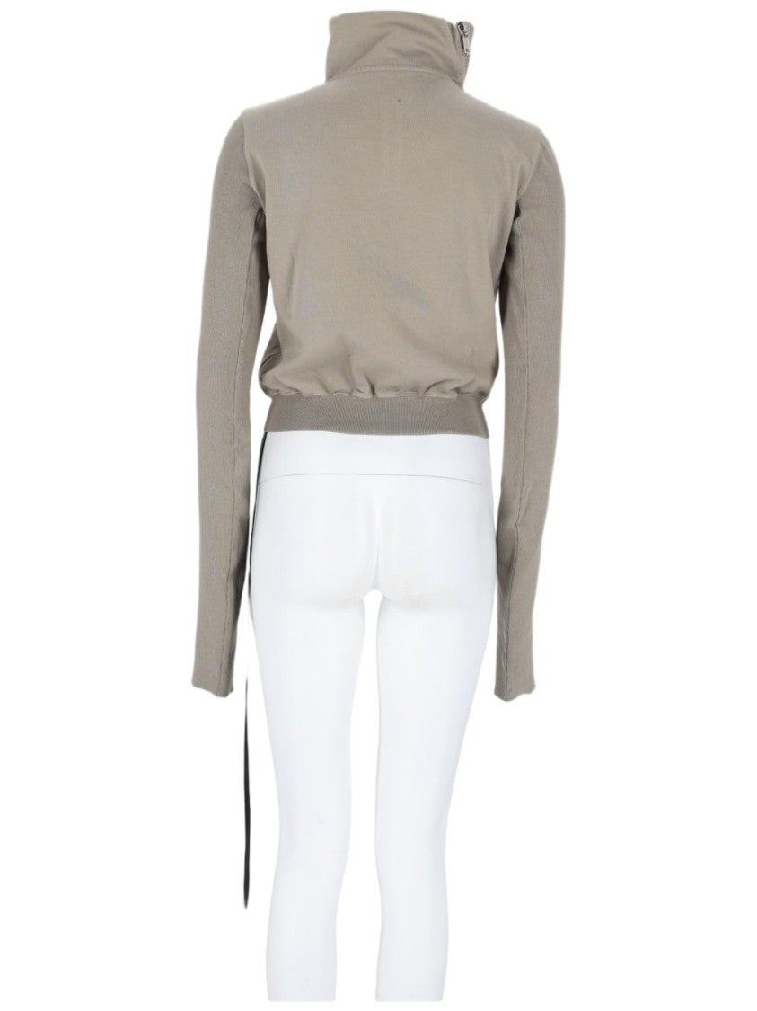 Drkshdw By Rick Owens Mountain Cropped Asymmetrical Zip Cotton Jacket