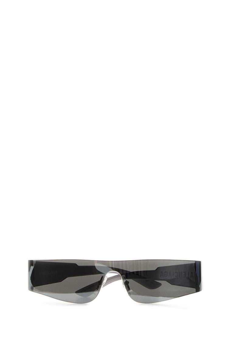 Balenciaga Silver Acetate Mono Rectangle Sunglasses