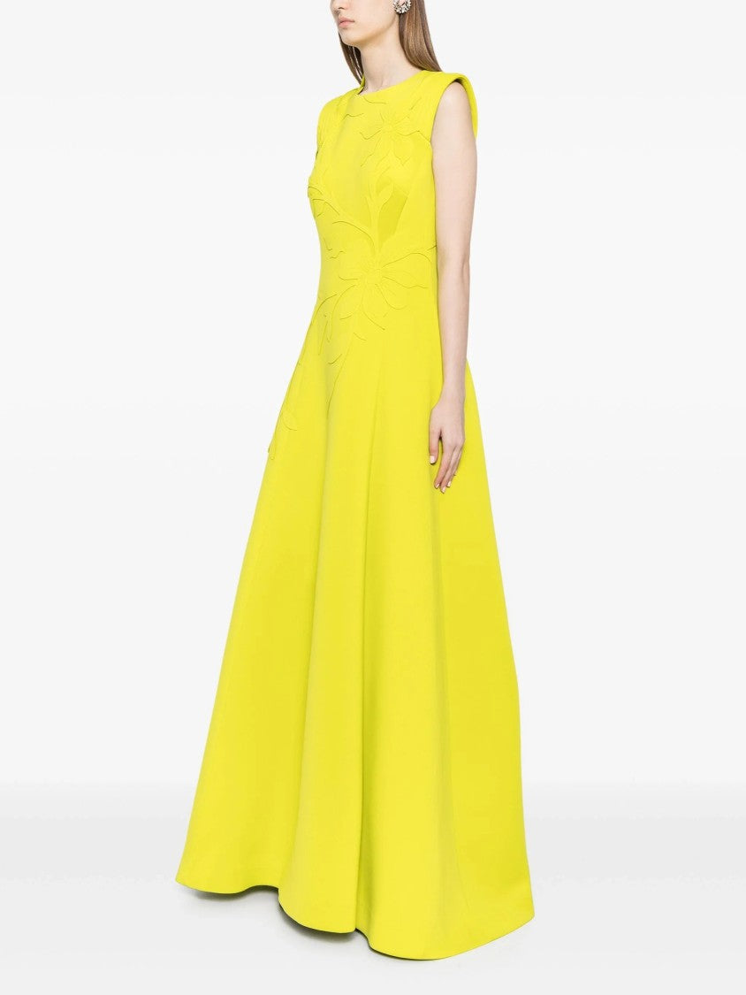 Saiid Kobeisy Neoprene Dress With Floral  Embroidery