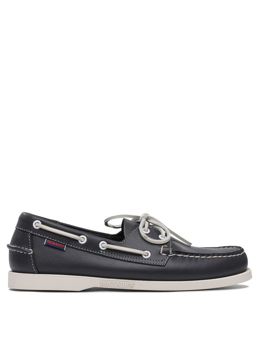 Sebago Leather Boat Loafers With Contrasting Stitching