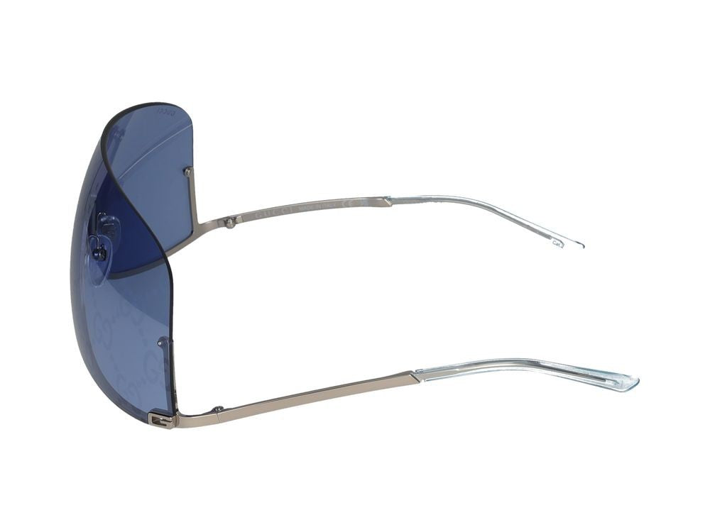 Gucci Grey Shield-Style Metal Sunglasses