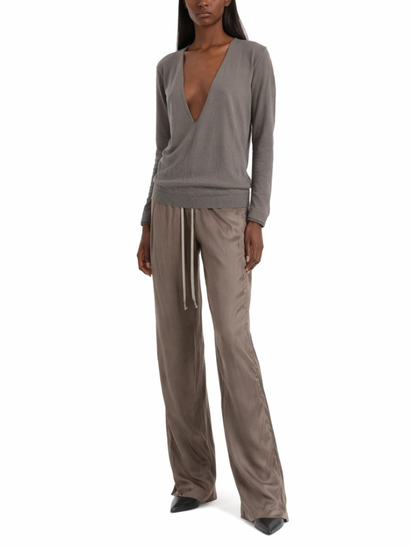 Rick Owens Black Dietrich Cupro Drawstring Pants