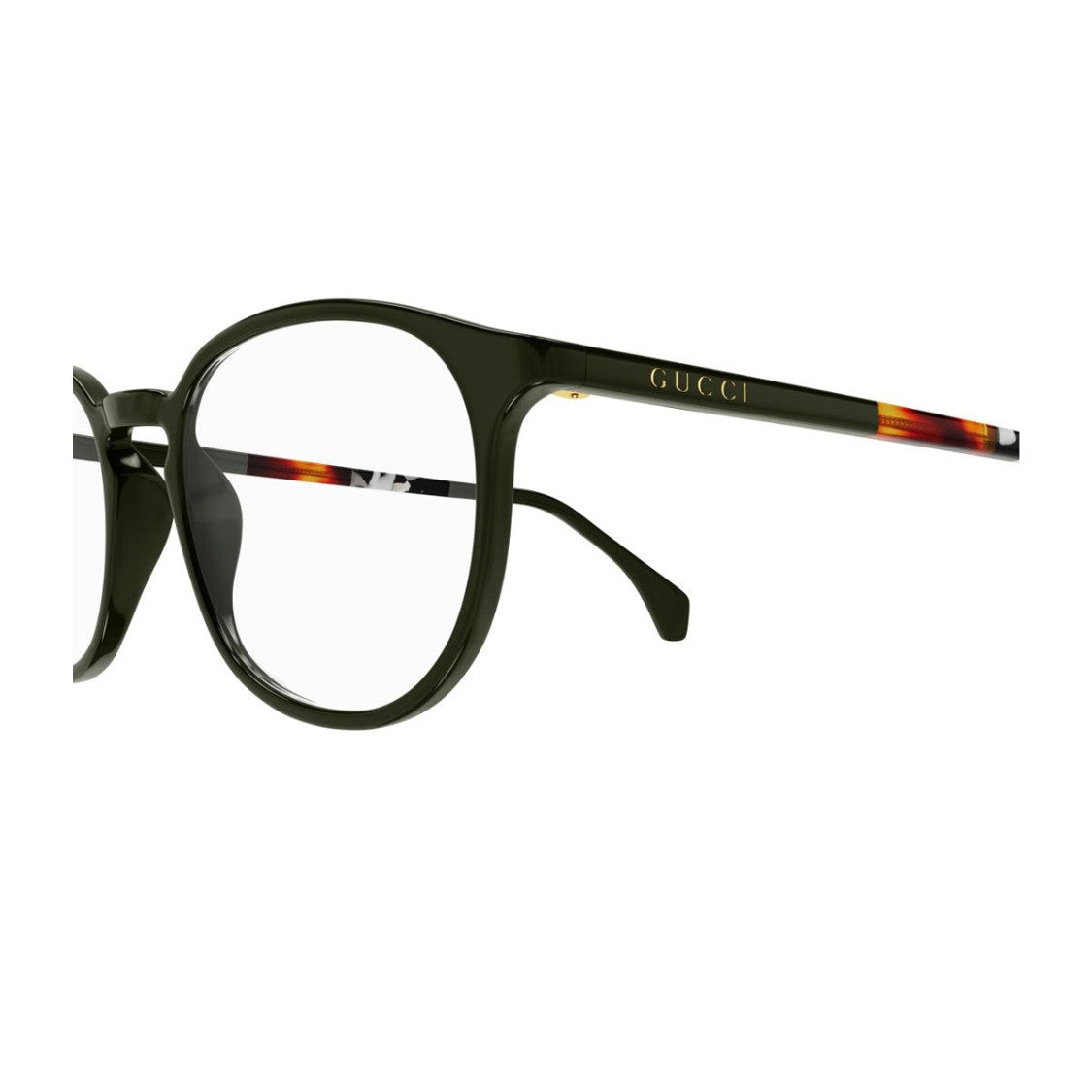 Gucci Dark Green Gg0551o Institutional Round Acetate Sunglasses