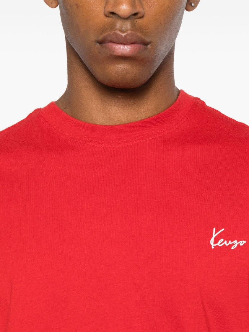 Kenzo Floral Bouquet Print Red Crew Neck T-Shirt