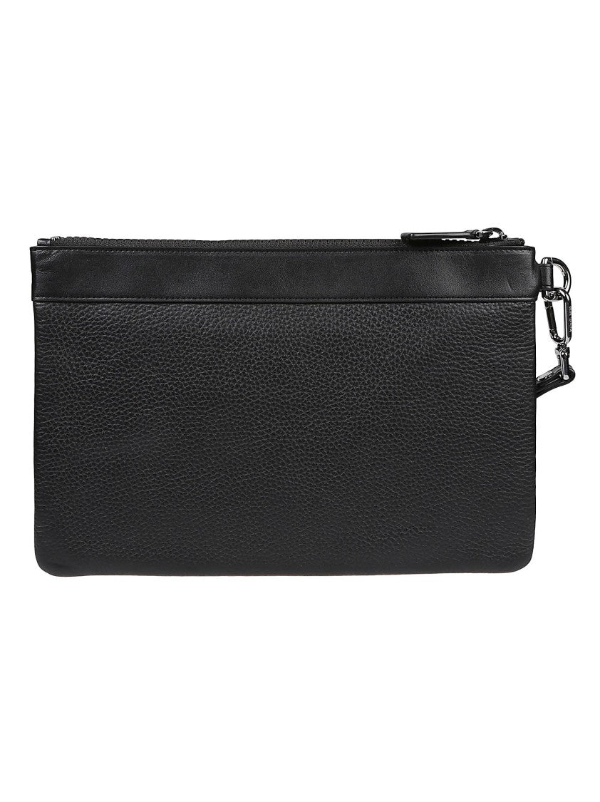 Michael Kors Textured Cow Leather Detachable Wrist Strap Travel Clutch