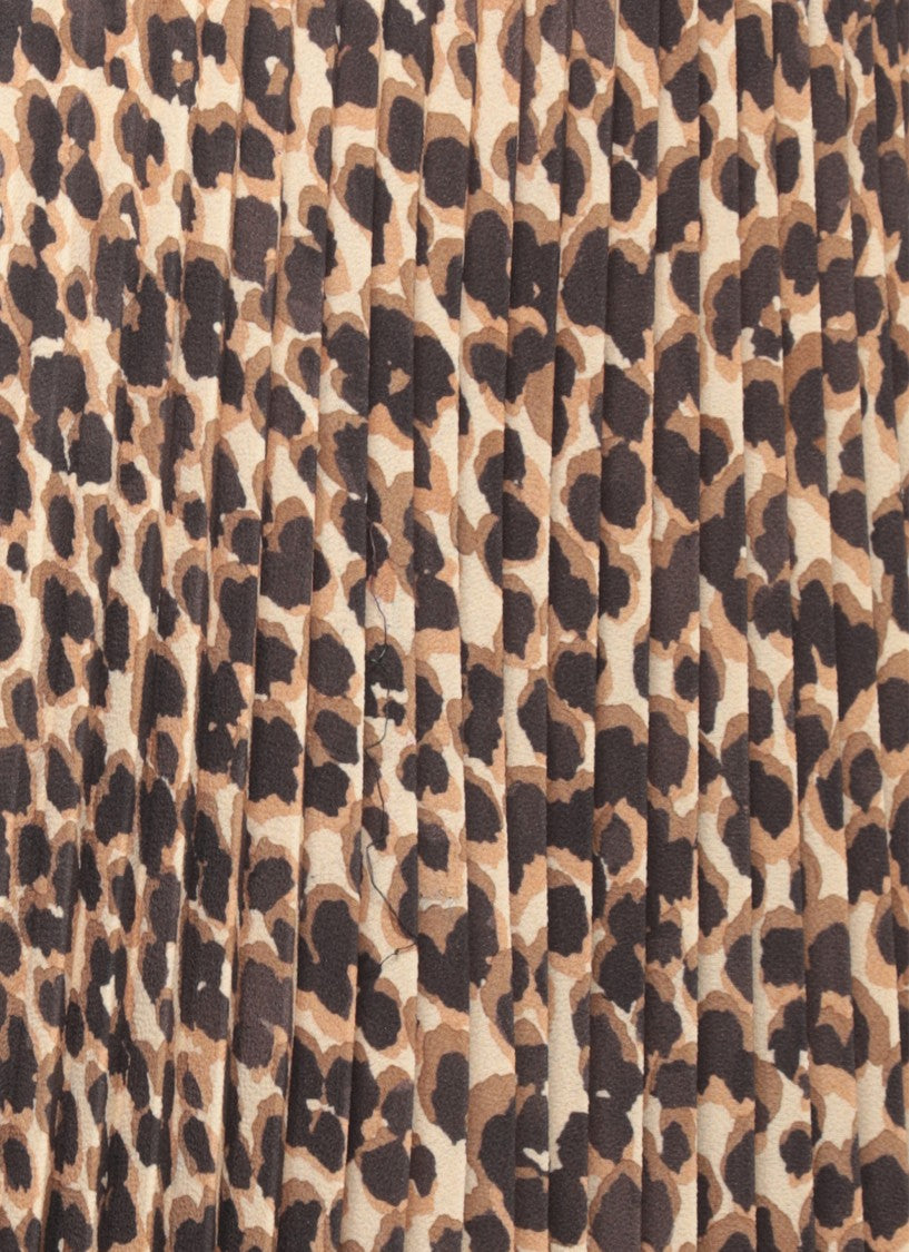 Etro Pleated Midi Skirt With Dynamic Animal Print And Paisley Hem