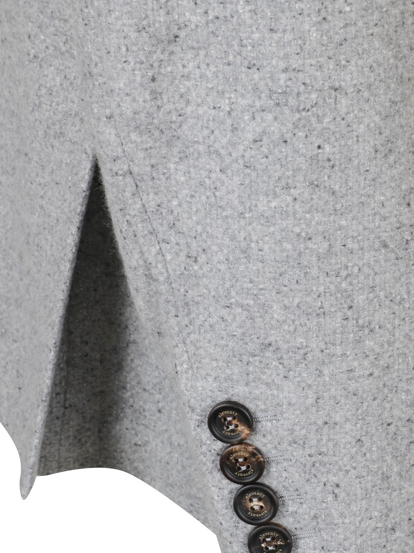 Eleventy Tailored Grey Jacket With High Collar