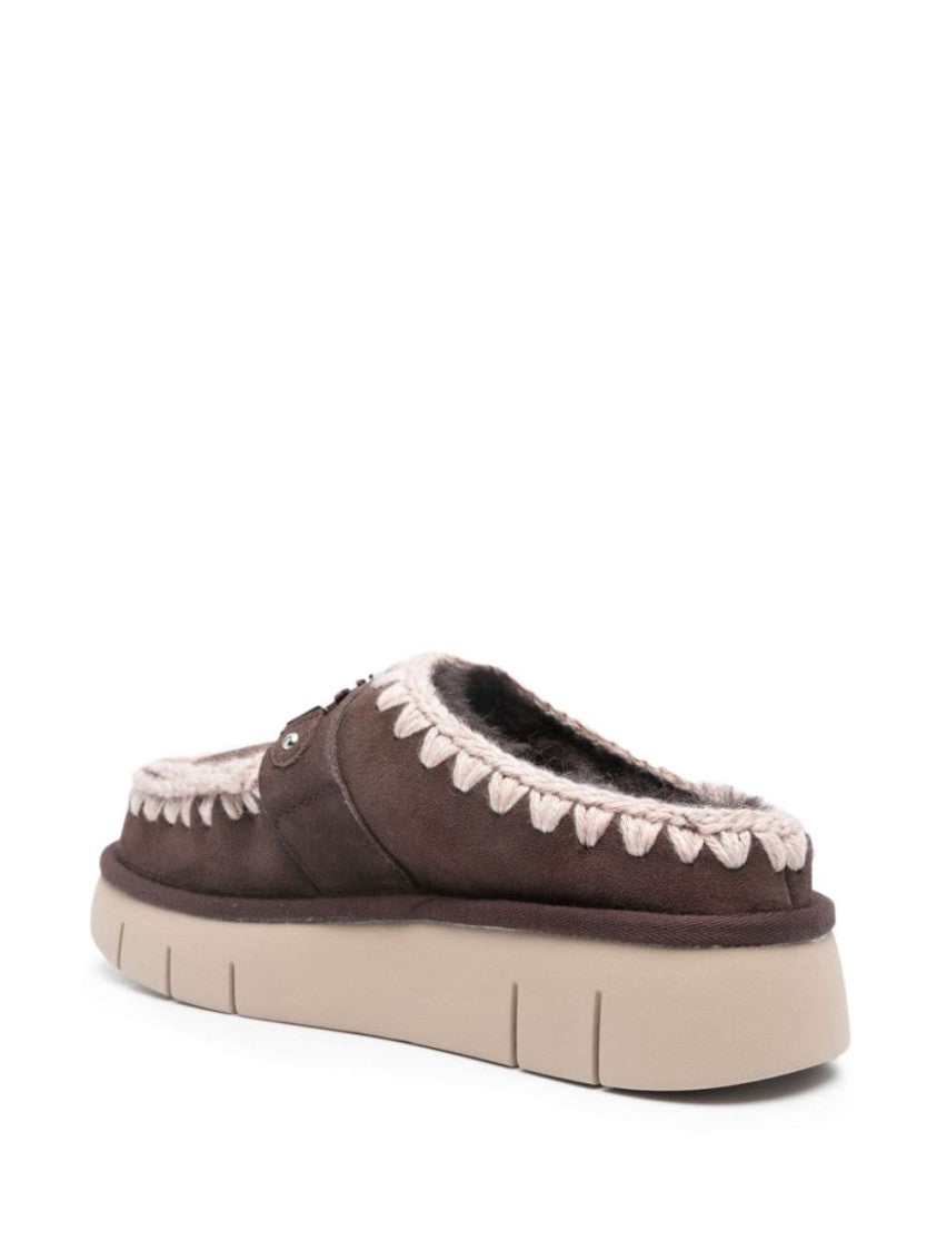Mou Plush Double Face Sheepskin Sandals