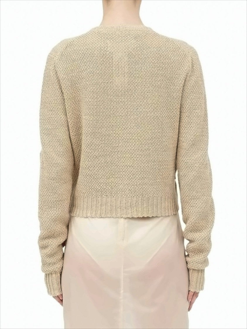 Maison Margiela Cropped Textured Knit Cardigan
