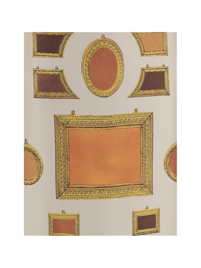 Versace Ornate Frame-Print Silk Mini Skirt