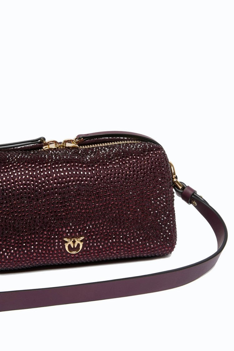 Pinko Burgundy Embellished Shoulder Bag