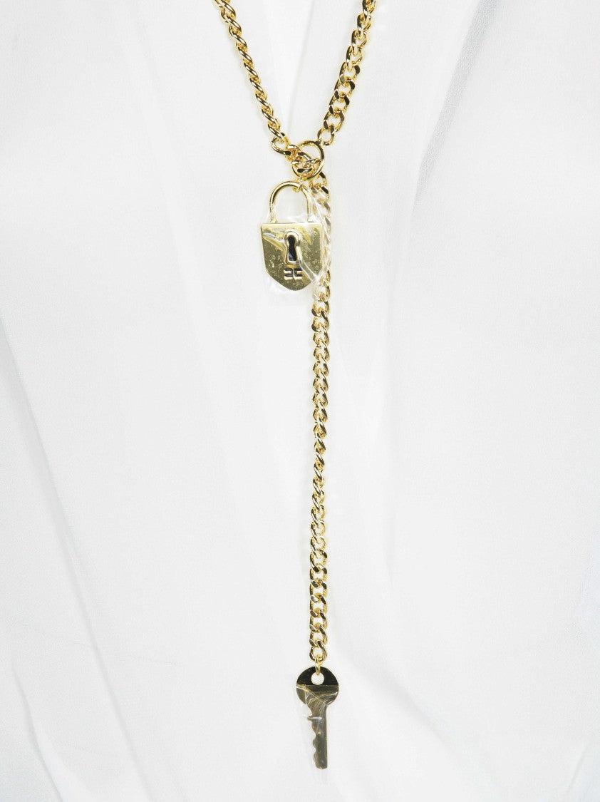 Elisabetta Franchi White V-Neck Bodysuit Shirt