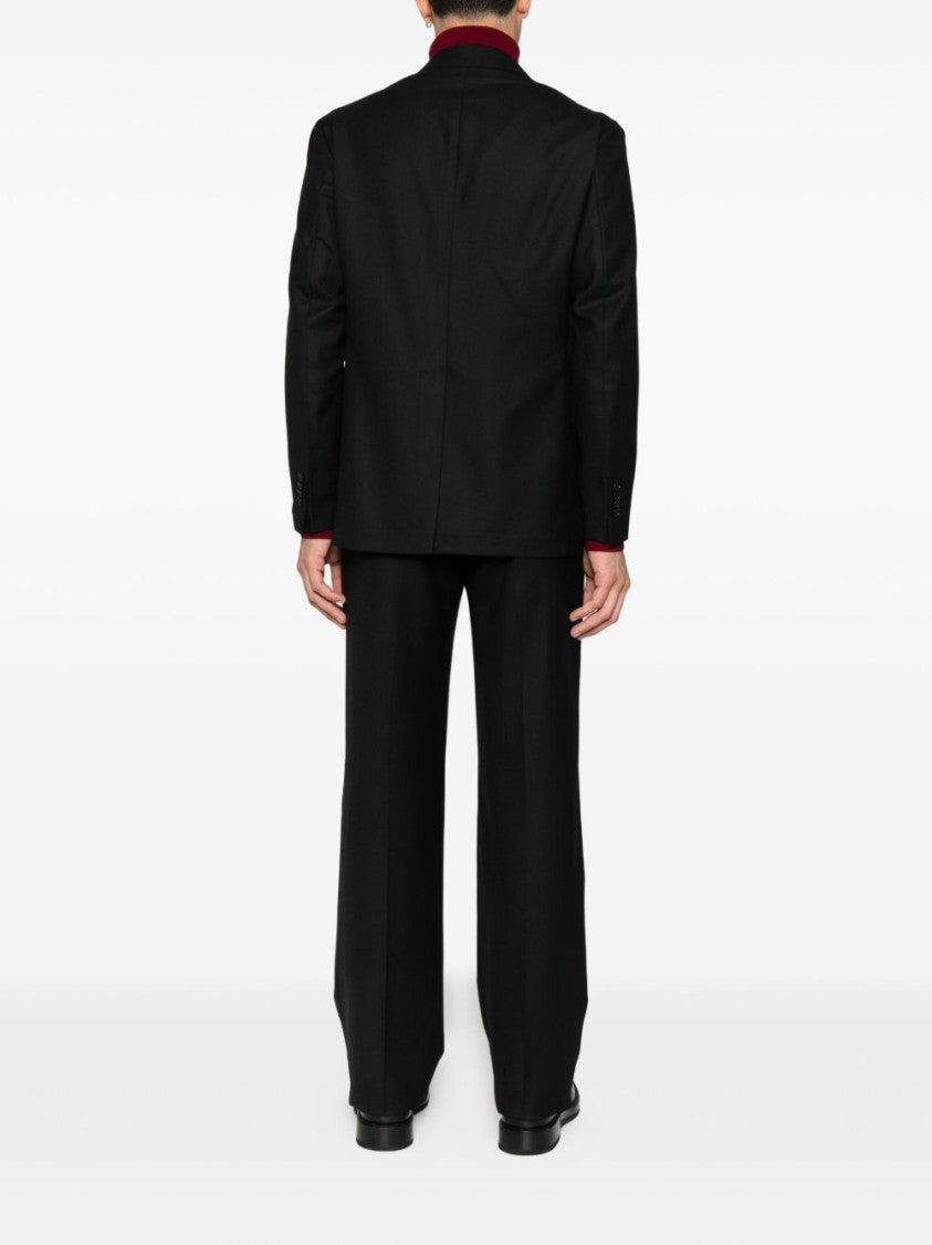 Tagliatore Black Double-Breasted Suit With Peak Lapels