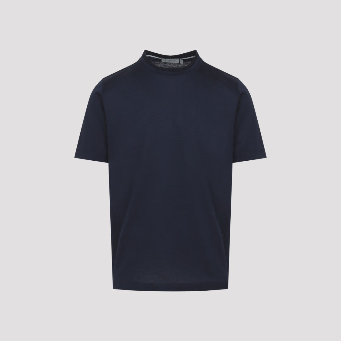 Canali Relaxed Fit Crew Neck T-Shirt In Soft Blue Cotton