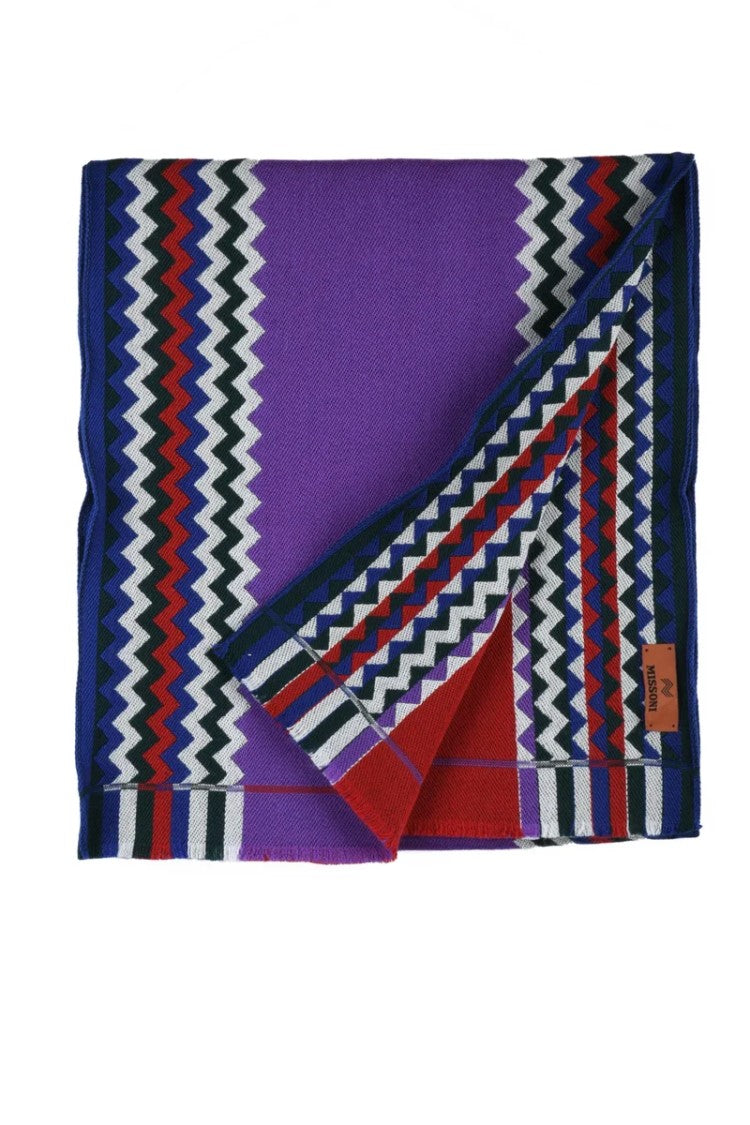 Missoni Purple Green Wool Scarf