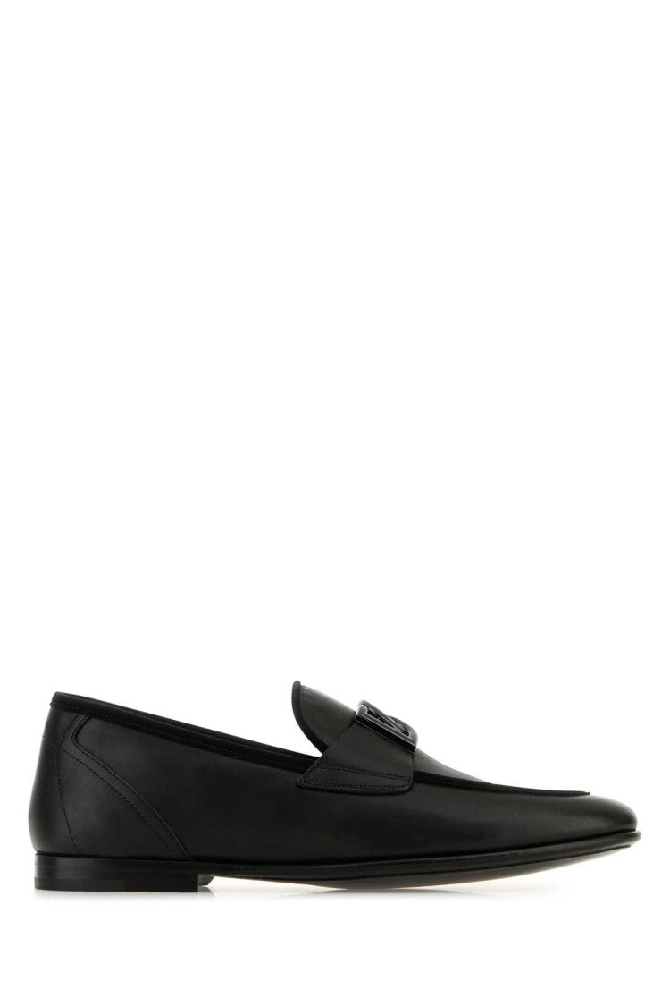 Dolce & Gabbana Black Leather Erice Loafers
