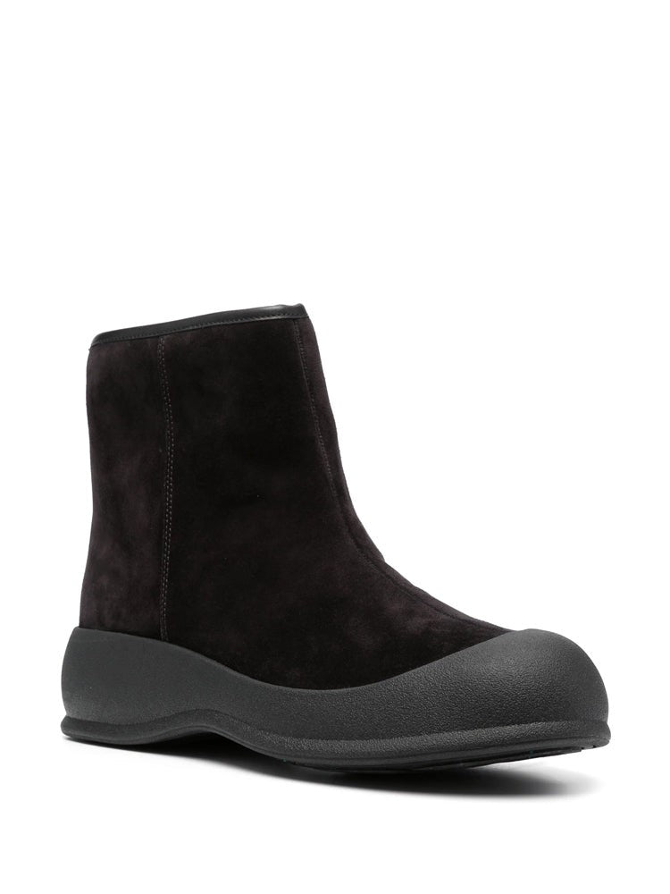 Bally Black Minimalist Suede Ankle Boots