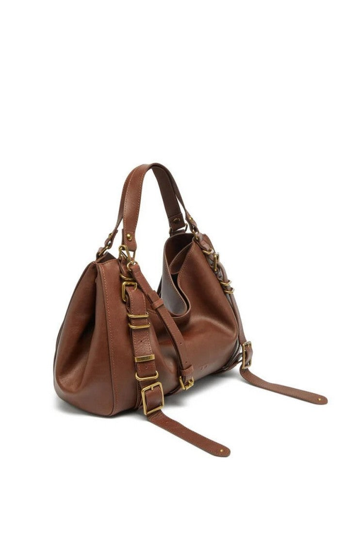Diesel Brown Leather Hobo Shoulder Bag