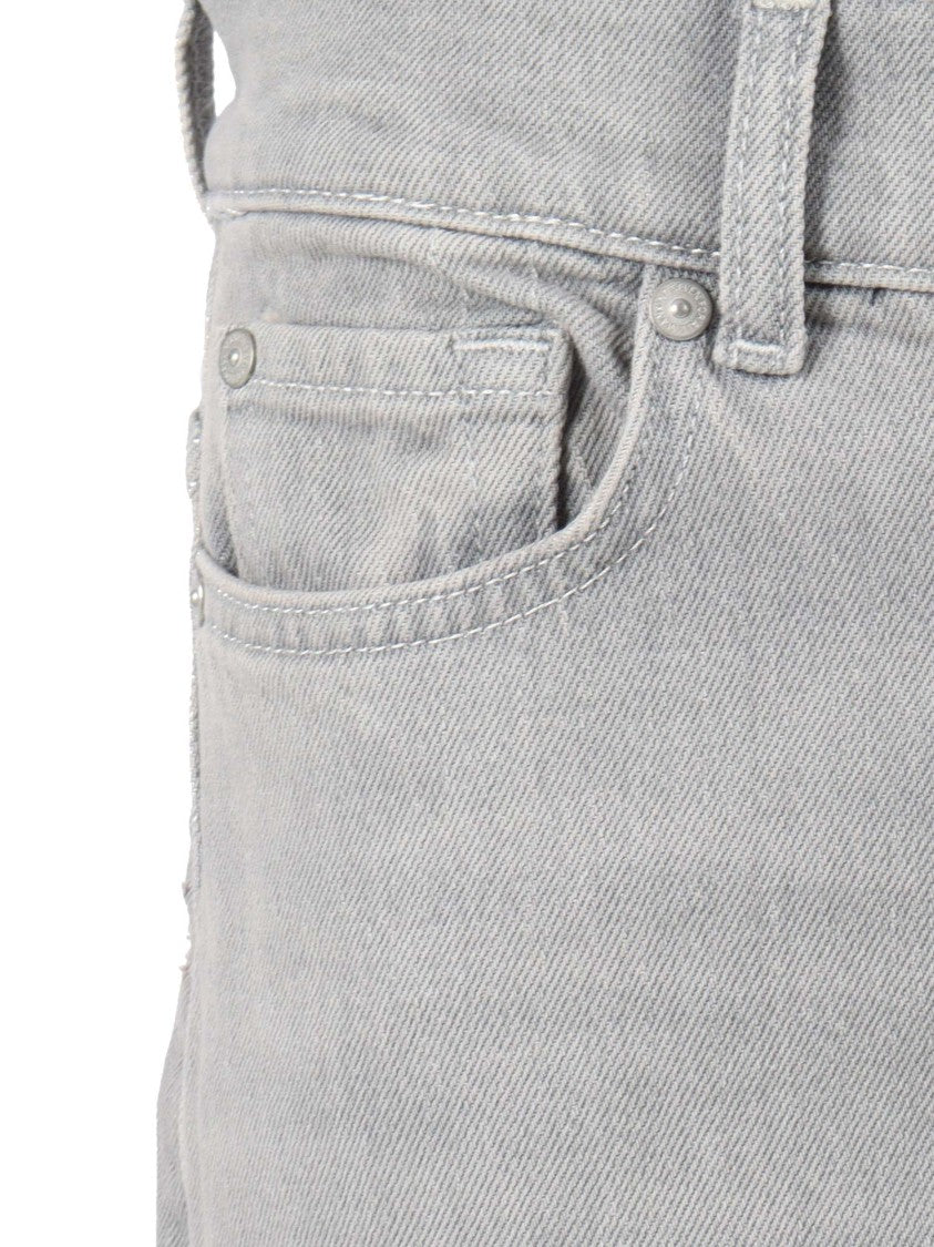 7 For All Mankind High-Waisted Grey Wide-Leg Jeans With Classic Five-Pocket Design