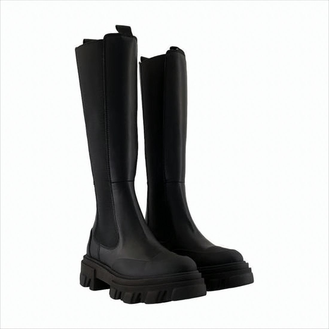 Ganni Tall Boots With Rugged Rubber Sole