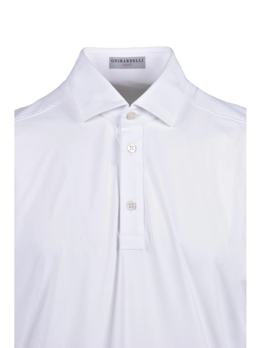 Ghirardelli Next White Polyamide-Blend Technical Polo Shirt