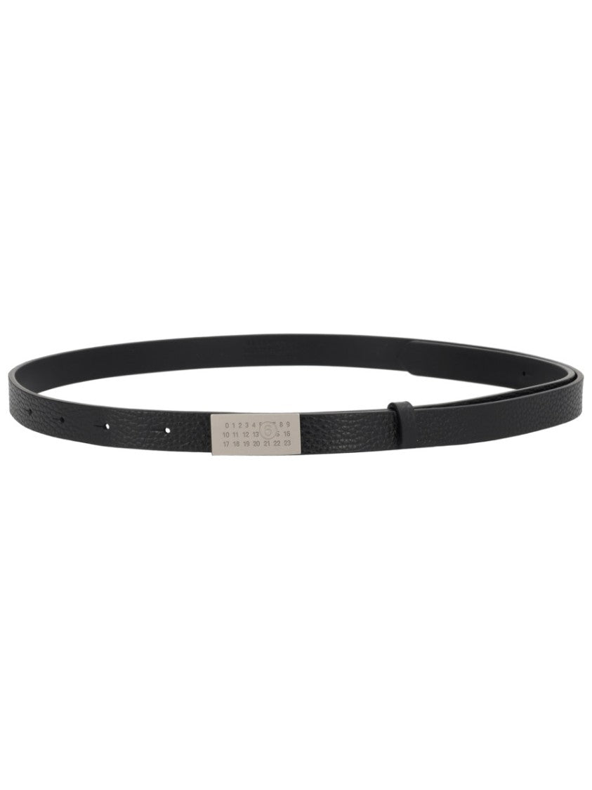 Mm6 By Maison Margiela Numeric Leather Engraved Buckle Belt