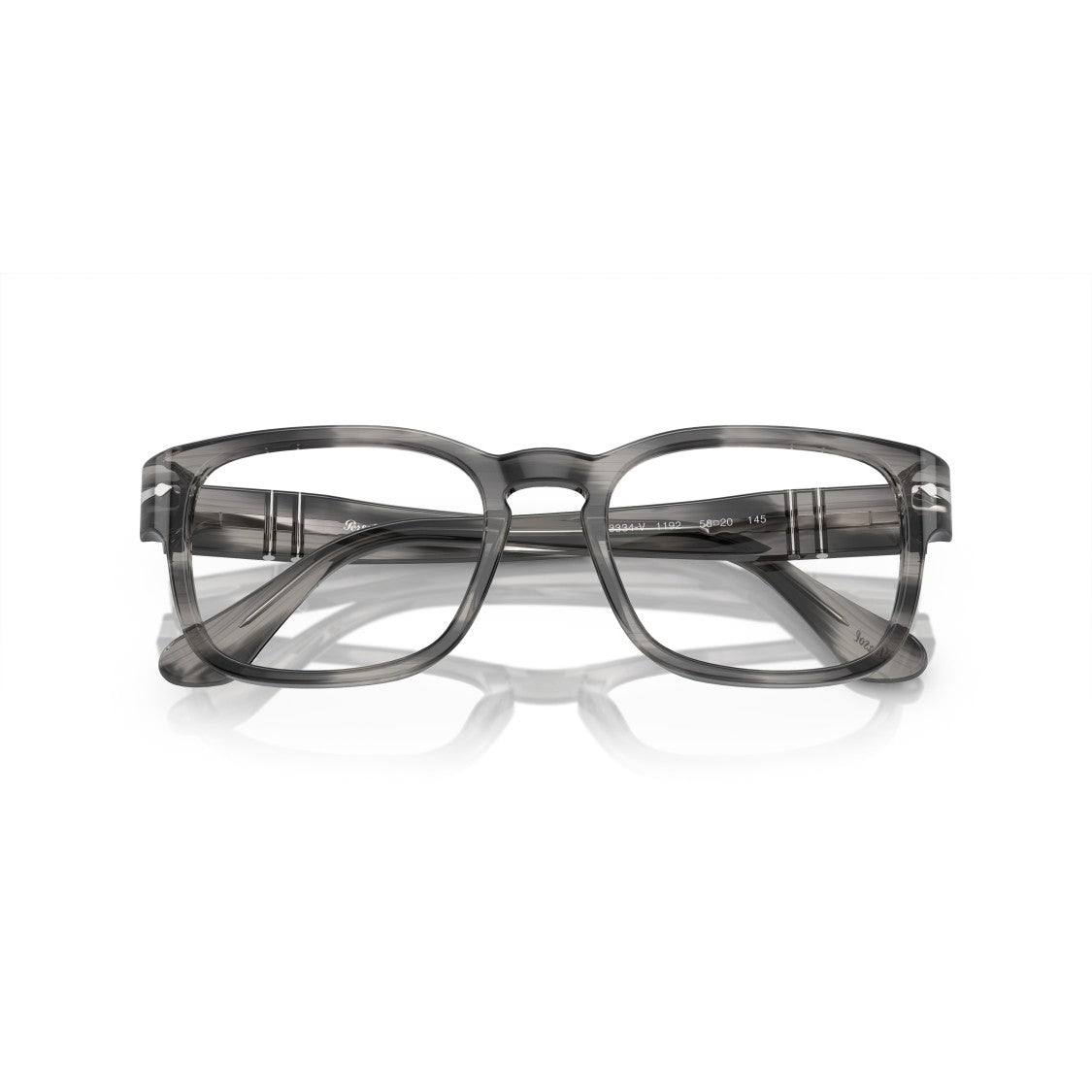 Persol 0Po3334v Translucent Acetate Rectangular Eyeglasses With Metallic Details